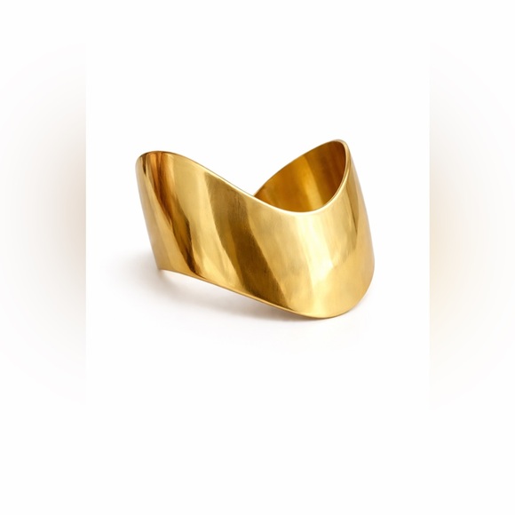 Parklane Jewelry - Park Lane Gold Statement Cuff Bracelet – Bold Polished Wide Bangle Size 7